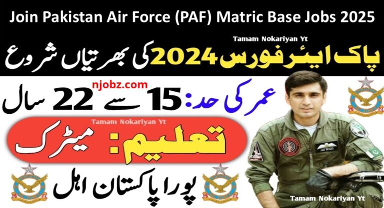 Join Pakistan Air Force (PAF) Matric Base Jobs (2025) – Apply Online